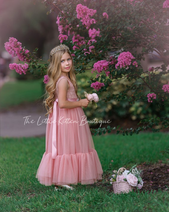 Bohemian Flower Girl Dress, Boho Flower Girl, Tulle Dress, Ivory Flower Girl Dress, Beach Flower Girl Dress, girl dress, Sleeveless Dress