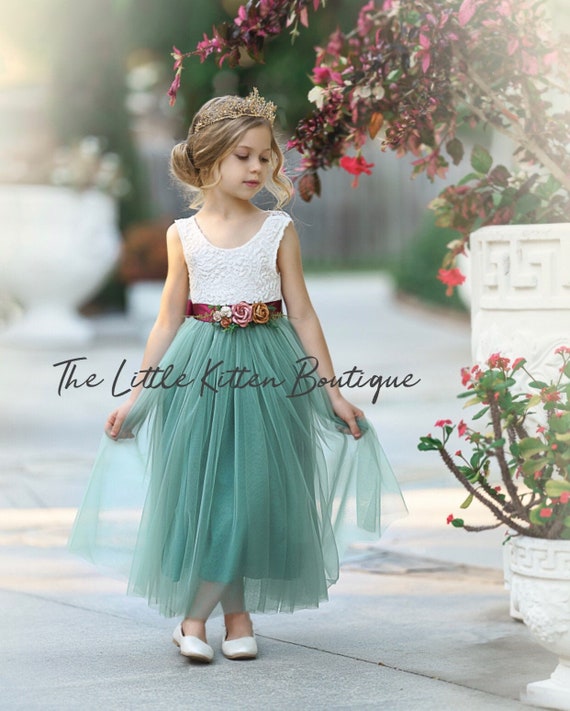 Robe de fille de fleur ivoire robe de fille de fleur en tulle robe de fille