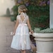 Bohemian flower girl dress, White lace flower girl dress, rustic flower girl dress, boho flower girl dress, Ivory Lace flower girl dresses 