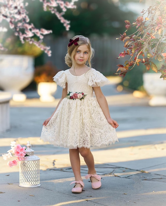 Lace Boho Flower Girl Dress — The Margot — Toddler Wedding Dress, Junior Bridesmaid Dress