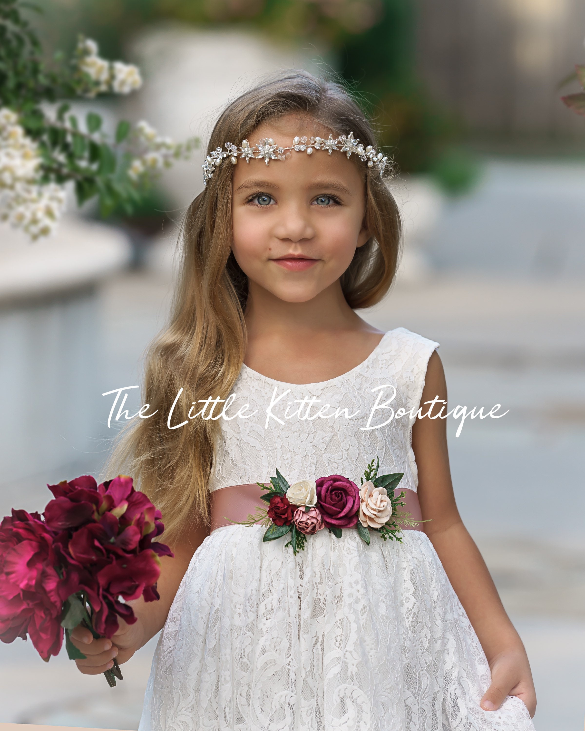 Flower girl dress, Bohemian Flower Girl Dress, rustic flower girl dress ...