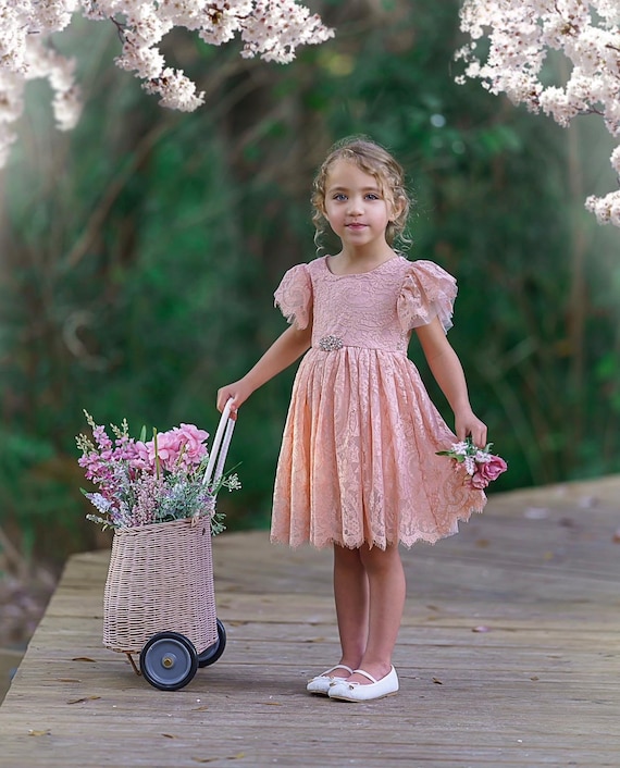 Flower girl dress, Bohemian Flower Girl Dress, rustic flower girl dress, boho flower girl dress, lace flower girl dress, boho wedding dress