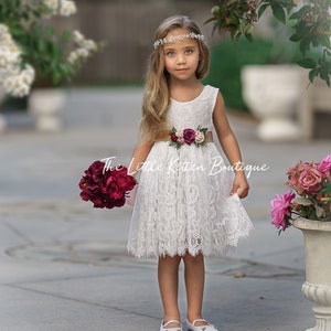 Flower girl dress, Bohemian Flower Girl Dress, rustic flower girl dress, boho flower girl dress, lace flower girl dress, boho wedding dress image 3