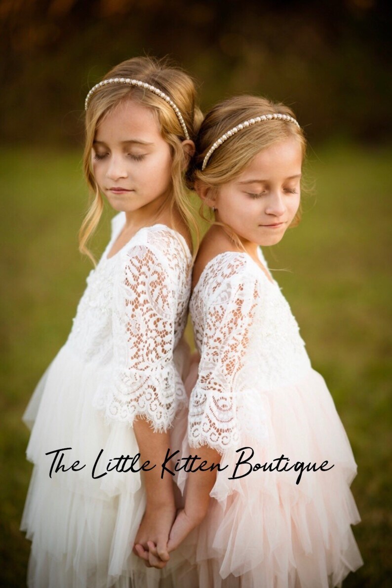 etsy blush flower girl dress