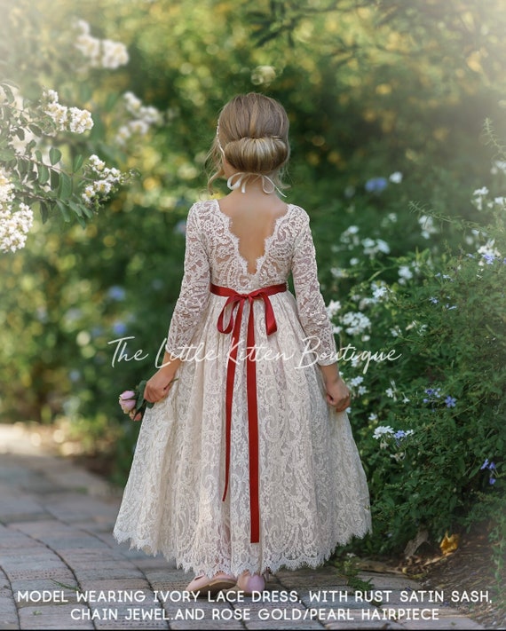 Flower girl dress, Bohemian Flower Girl Dress, rustic flower girl dress, boho flower girl dress, lace flower girl dress, boho wedding dress