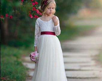 Flower girl dress, Bohemian Flower Girl Dress, rustic flower girl dress, boho flower girl dress, lace flower girl dress, boho wedding dress