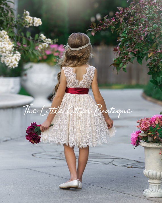 Flower Girl Dress, Bohemian Flower Girl Dress, Rustic Flower Girl Dress,  Boho Flower Girl Dress, Lace Flower Girl Dress, Boho Wedding Dress - Etsy