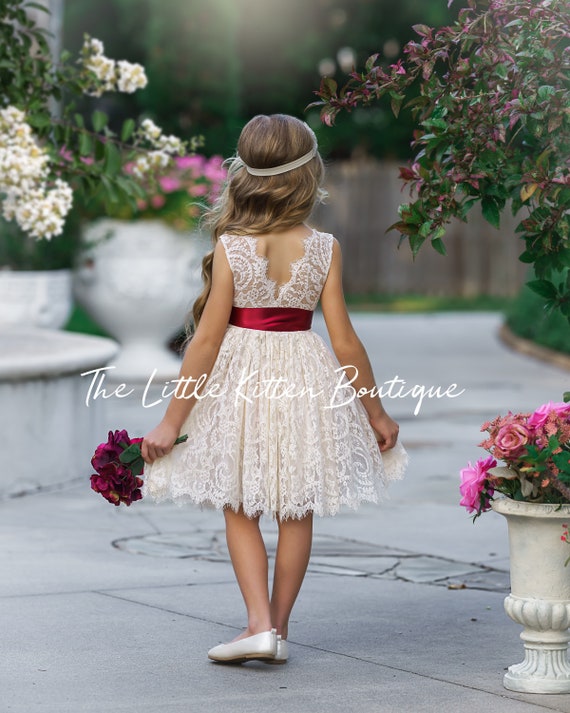 Flower Girl Dress, Bohemian Flower Girl Dress, Rustic Flower Girl