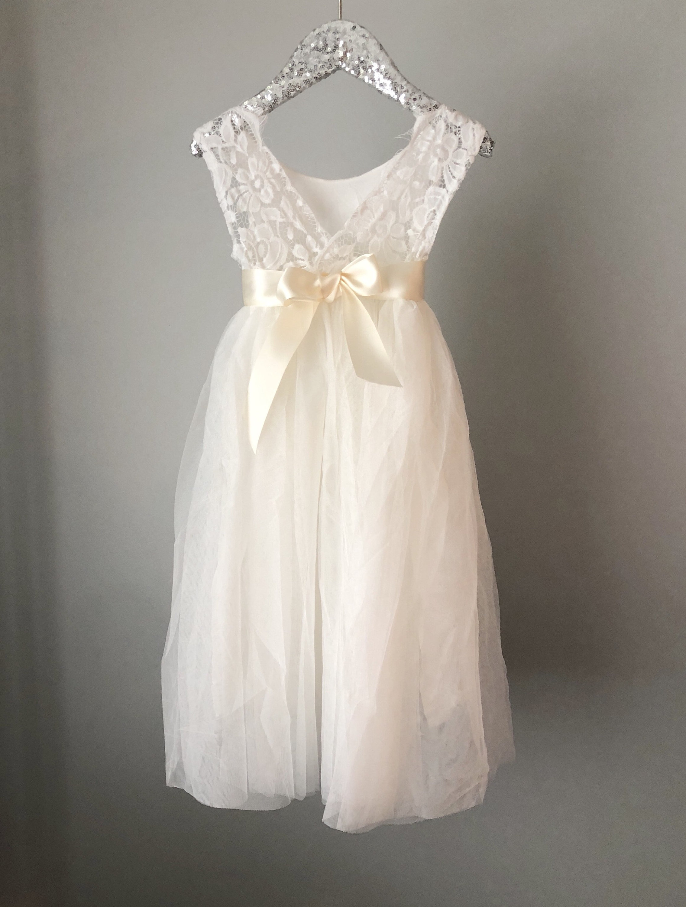 Ivory Flower Girl Dress, Junior Bridesmaid dress, lace flower girl ...