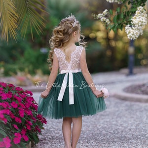 tulle flower girl dress, rustic lace flower girl dress, bohemian flower girl dress, boho flower girl dress, ivory flower girl dress, wedding
