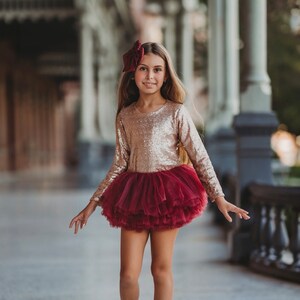 Sequin Tulip Sleeve Bodysuit - Child