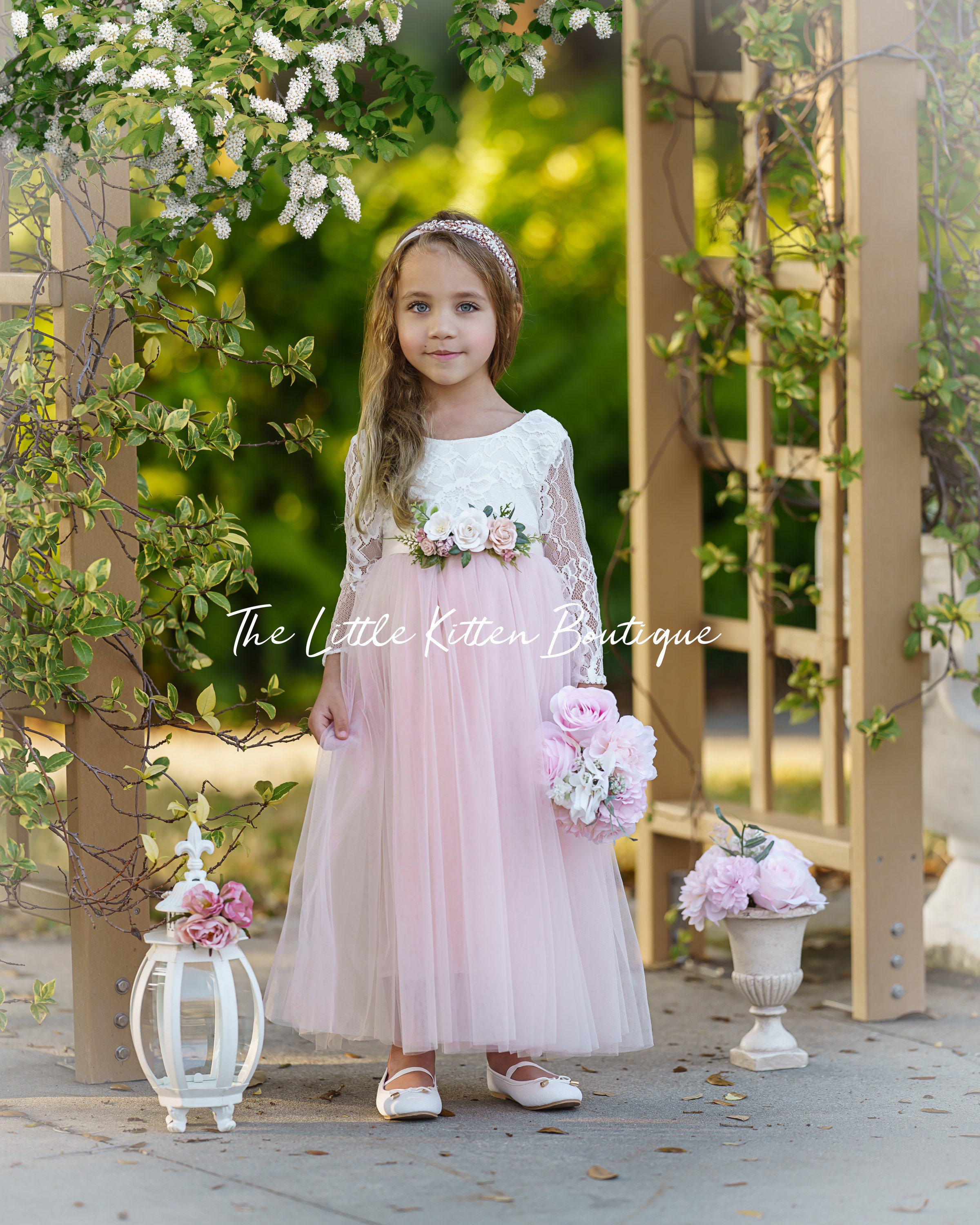 Tulle Flower Girl Dress, Forest Green Flower Girl Dress, Mauve Flower ...