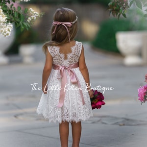Flower girl dress, Bohemian Flower Girl Dress, rustic flower girl dress, boho flower girl dress, lace flower girl dress, boho wedding dress image 6