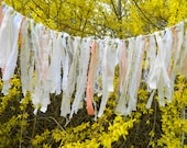 Anthropologie Inspired Wedding Garland, Shabby Chic, Bridal, Backdrop, Fabric Garland, Window,distressed, Rustic Garland, Vintage,