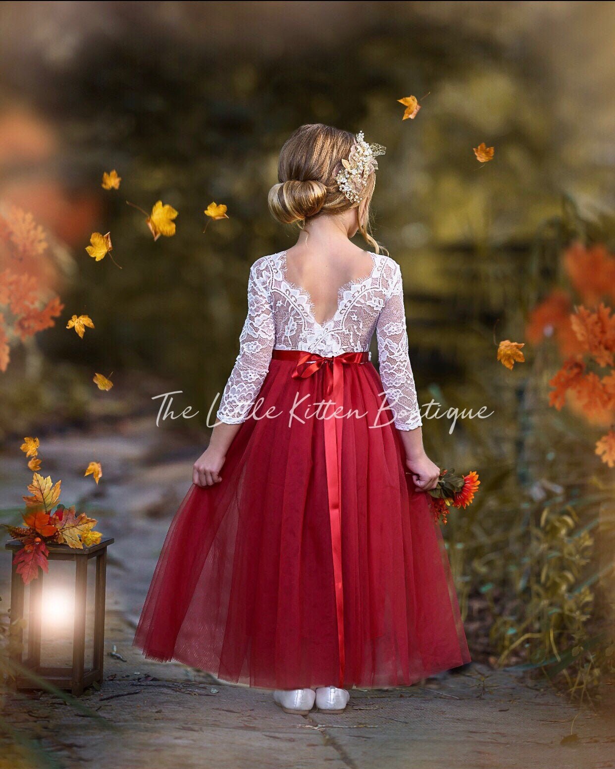 rust flower girl dresses