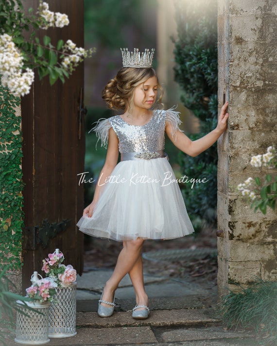 Christmas dress, flower girl dress, blush flower girl dress, flower girl dresses, silver flower girl dress, princess dress