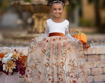 Tan Flower Girl Dress - Etsy