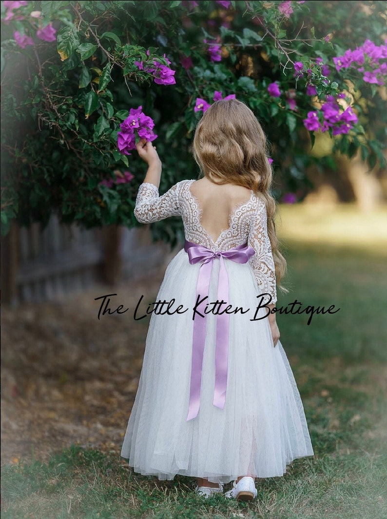 Tulle Flower Girl Dress Lace Flower Girl Dresses First - Etsy