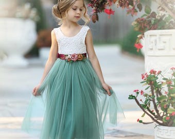 Flower girl dress, Bohemian Flower Girl Dress, rustic flower girl dress, boho flower girl dress, lace flower girl dress, boho wedding dress