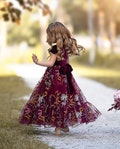 Burgundy Velvet Flower Girl Dress for Wedding, Fall flower girl dress, toddler flower girl dress, Velvet Girls Dress, Girls Christmas Dress