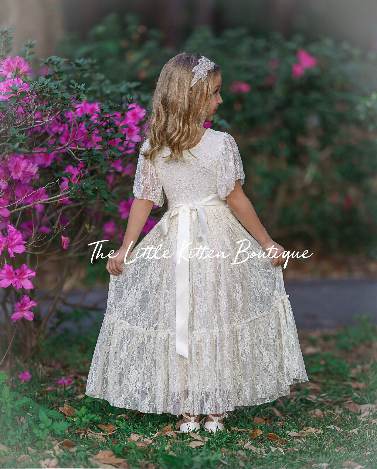 Ivory Flower girl dress, Tulle flower girl dress, country flower girl ...