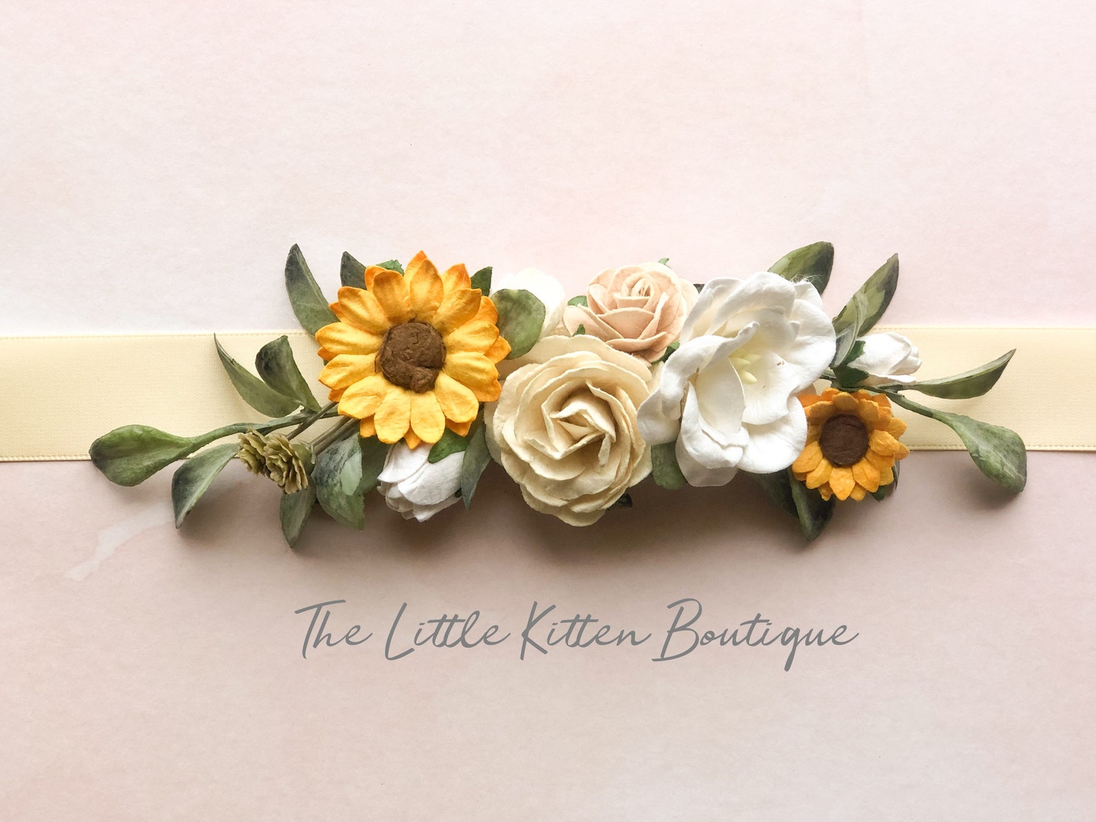 Sunflower Flower Sash, Wedding Sash, Sash's, Sashes for Dresses