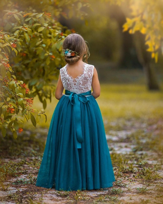 Lace Blue Flower Girl Dresses, Little Girl Dresses, Popular Flower Girl Dresses Lace Blue Flower Girl Dresses, Little Girl Dresses, Popular Flower Girl Dresses