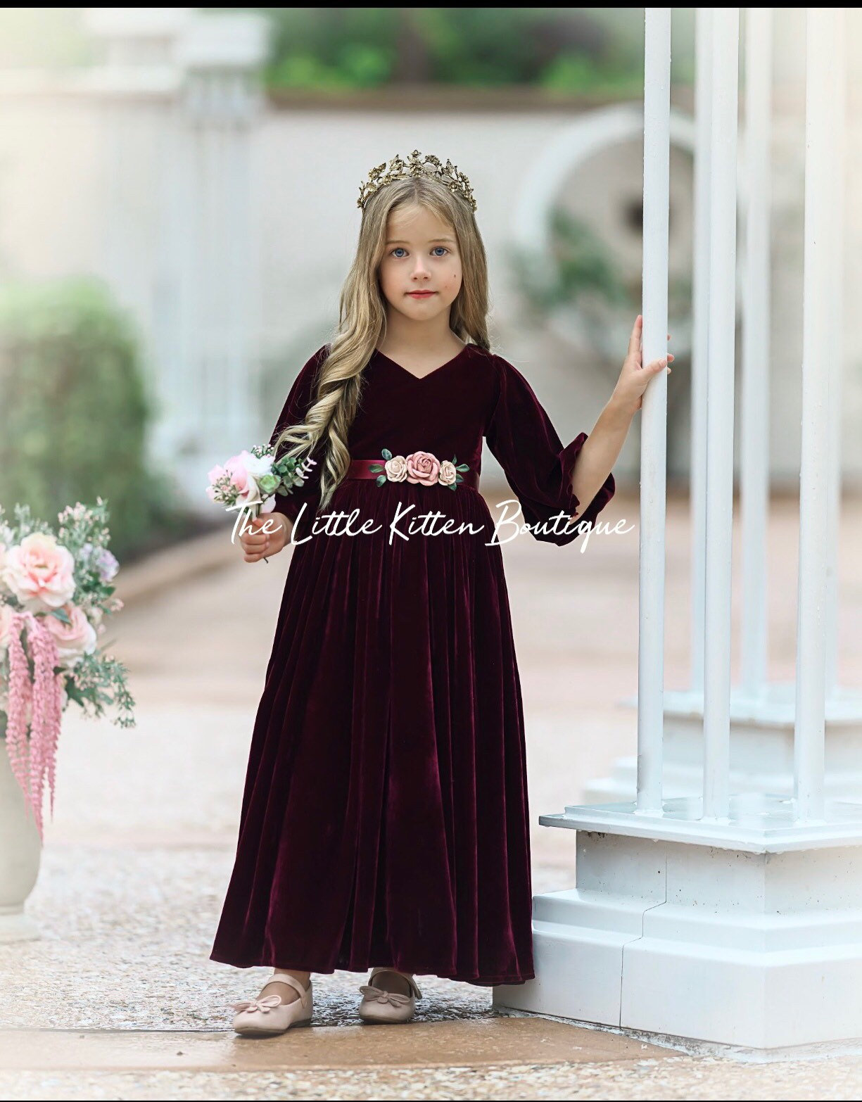 Flower Girl Dress , Velvet flower girl dress, velvet holiday dress ...