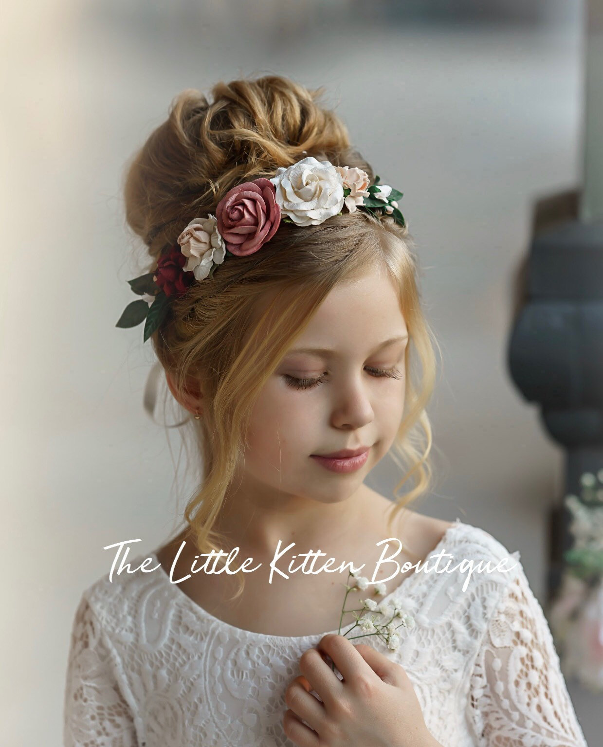 Flower Girl Dress Tulle Flower Hair Wreath Flower Girl Dress Floral Wedding Hair Wreath Boho Flower Girl Dress Flower Flower Crown Etsy Canada