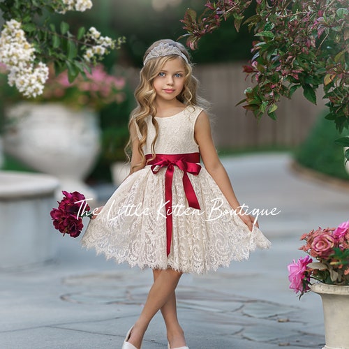 White Boho Flower Girl Dress Bohemian Lace Dress Toddler - Etsy