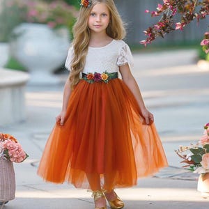 etsy burnt orange bridesmaid dress Boho Chiffon Burnt Orange Bridesmaid Dresses With Sleeves  Lisposa