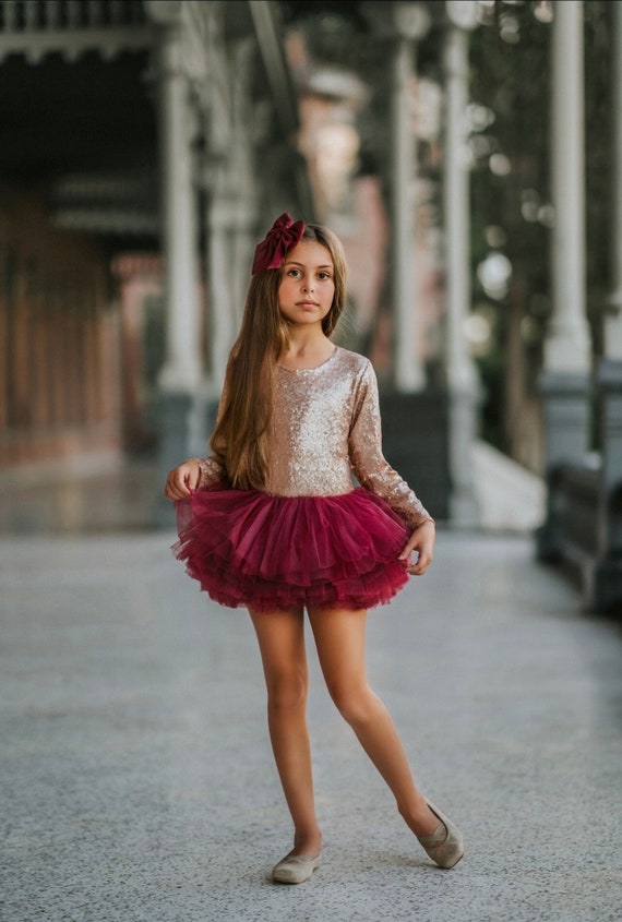 Enfant Filles Robe de Danse Classique à Paillettes Tutu Robes de Ballet  Fête