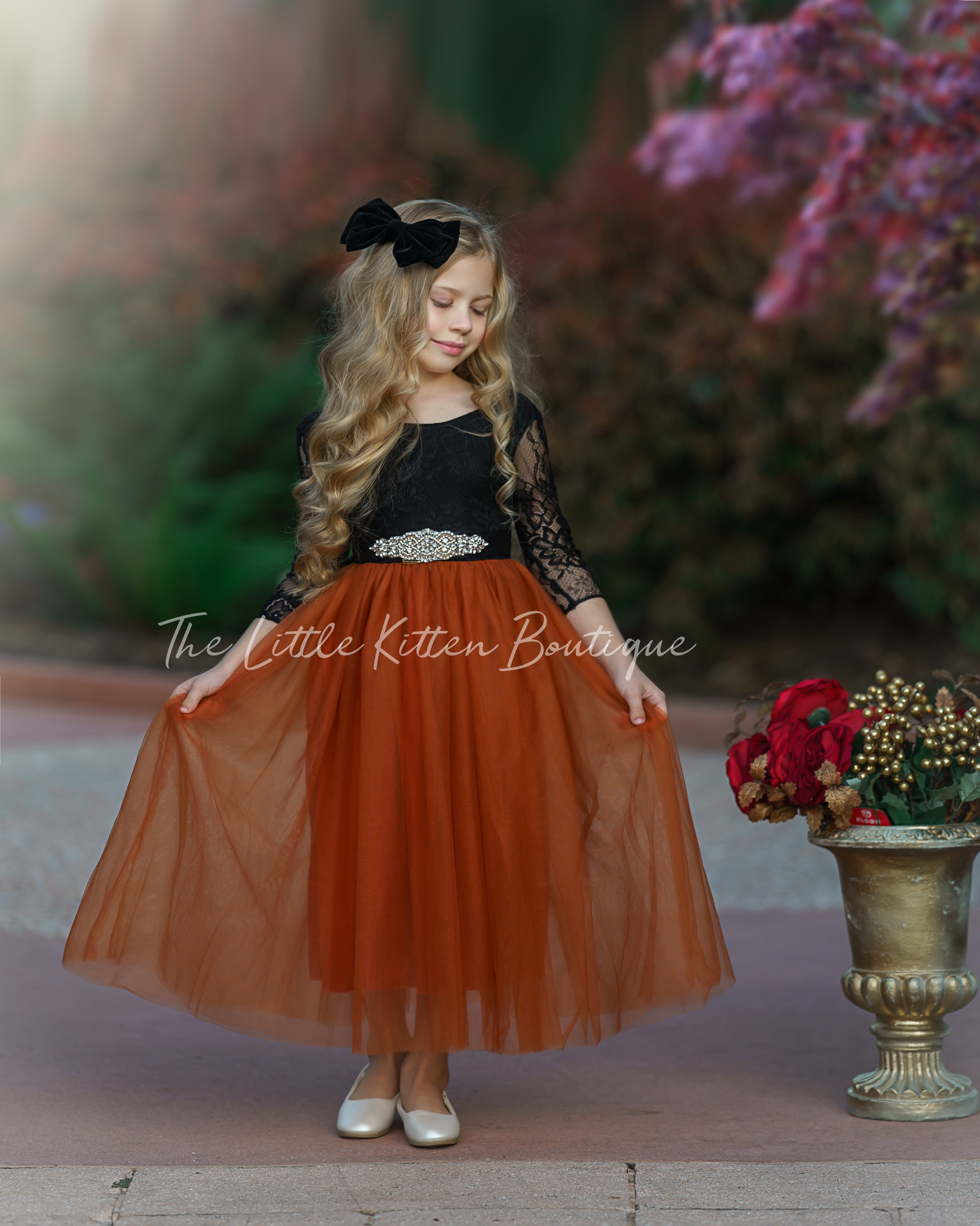 tulle flower girl dress burnt orange black lace flower girl dress long sleeve flower girl dress fall flower girl dress halloween wedding
