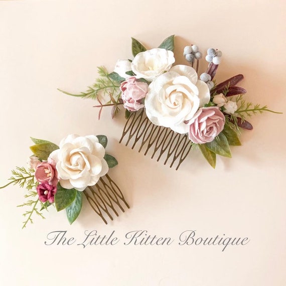 Flower hair combs, flower wedding hair comb, rose wedding hair accessories, rose flower crown, wedding hair accessories, bridal hair piece