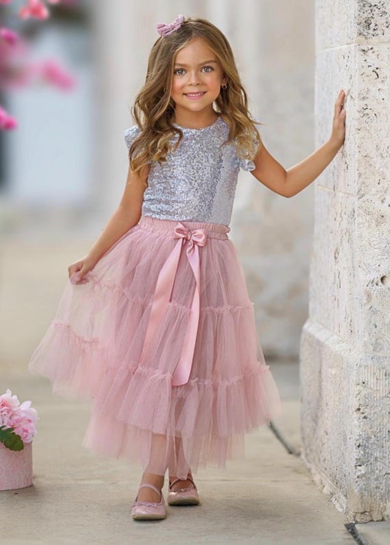 Three Layer Tulle Skirt for Girls | Prima Ballerina Skirt | Toddler to Girls Sizes | Elastic Waist Ballet Skirt | Ivory White Black Mauve