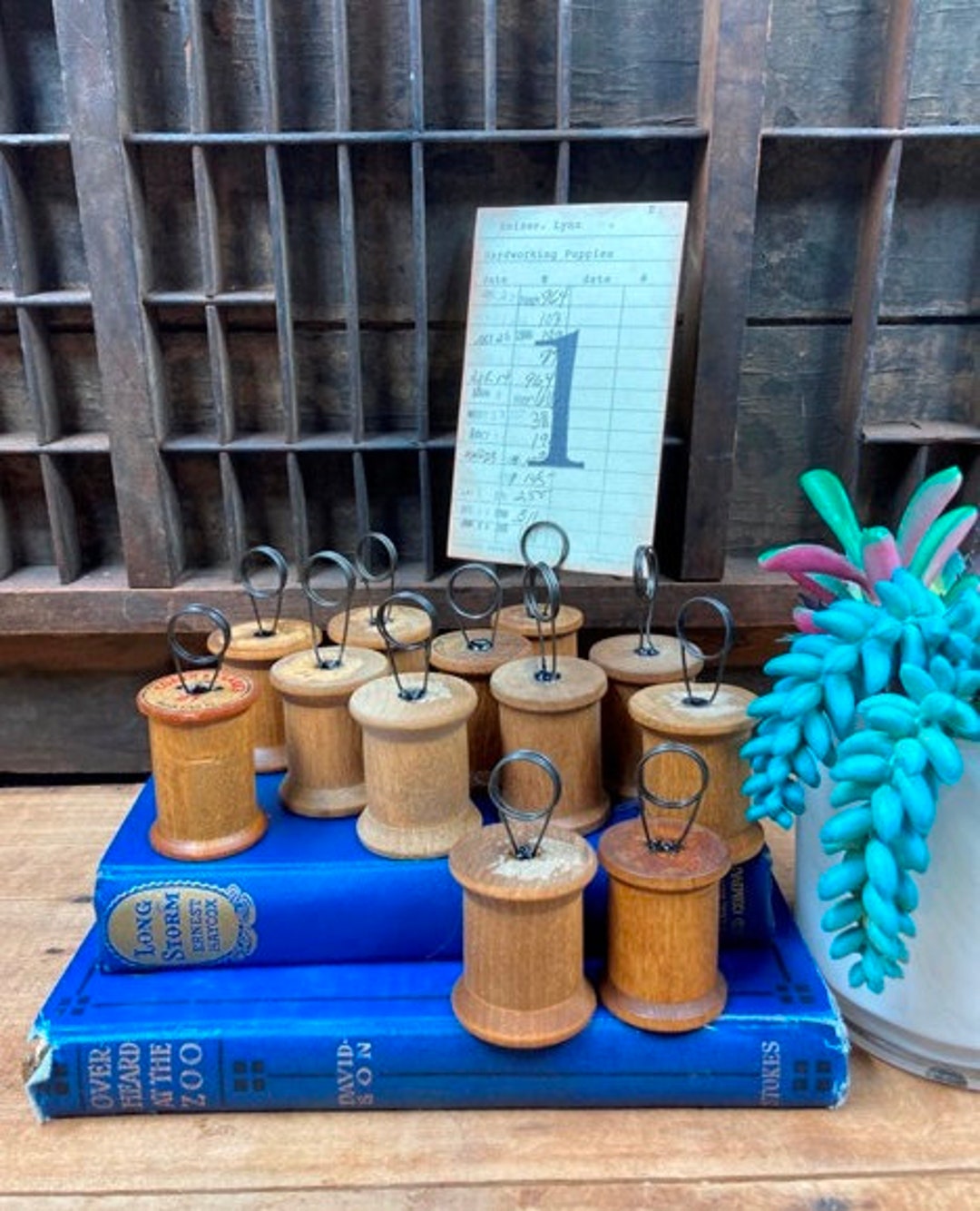 Rustic Table Number Holders Set of 6 Medium to Large Vintage Wedding