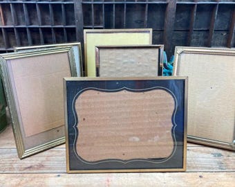 Gold Frames 6 Wedding Table Number Holders 5 x 7 and Larger Photo Picture Frames Menu Holders Mismatched Frames