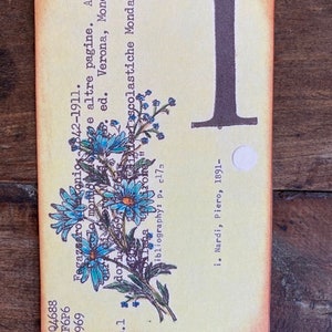Wedding Table Numbers Vintage Library Cards Numbers 1-24 Available Price PER Card Yellow Floral Spray Outdoor Garden Wedding Ecru/Blue Floral