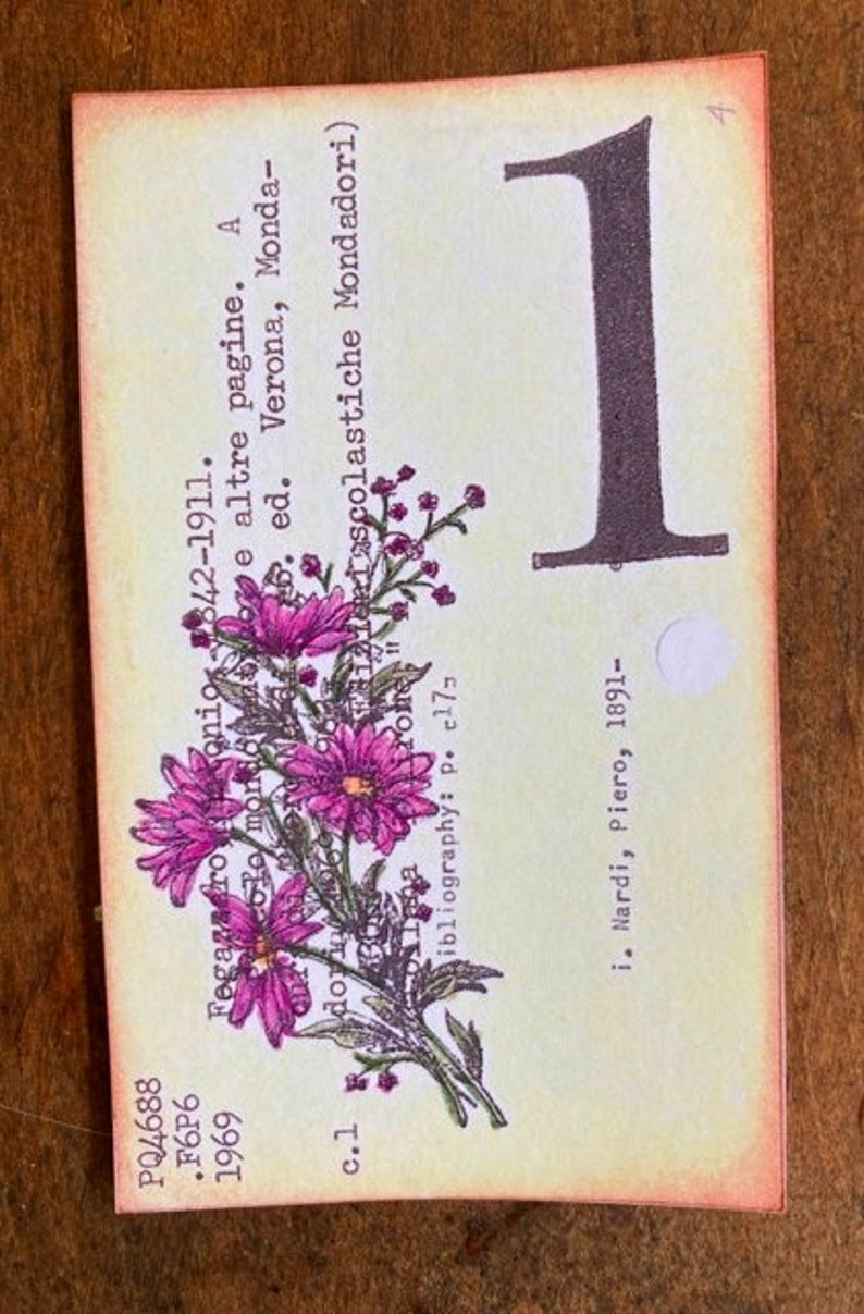 Wedding Table Numbers Vintage Library Cards Numbers 1-24 Available Price PER Card Yellow Floral Spray Outdoor Garden Wedding Lavender/Mint