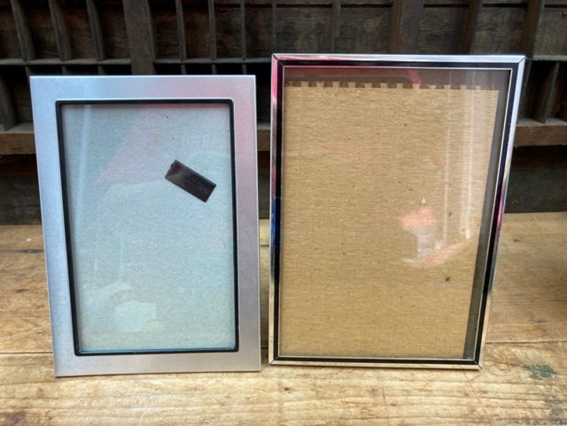 Silver Frames Collection of 5 Photo Picture Frames Vintage Mismatched