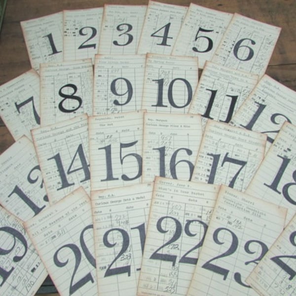 Wedding Table Number Vintage Library Card(s) Children's Books Price PER Card Literary Themed Wedding 1-35 Available