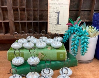 Table Numbers Holders Set of 10 TEN Ceramic Coffee And Cream Wedding Decor Perfect Photo Or Menu Holders