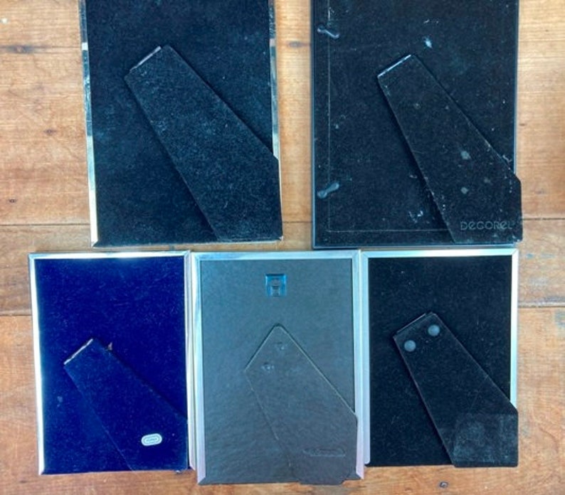 Silver Frames Collection of 5 Photo Picture Frames Vintage Mismatched