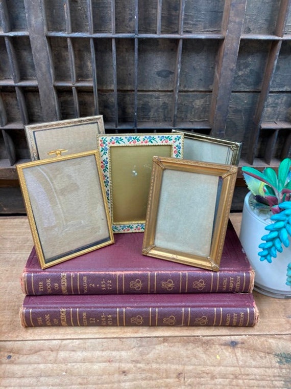 Small Vintage Brass Tabletop Picture Frame