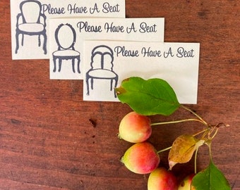 Wedding Place Cards 90 Handmade Seating Assignment Cards "Please Have A Seat" DIY Wedding