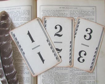 Table Number Cards 1-15 Vintage One Set Art Deco Game Card Replicas Wedding Table Decor