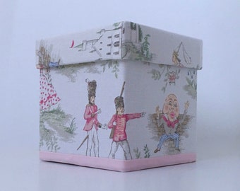 Nursery Rhyme Toile Tissue Box Cover – Handmade Baby Nursery Decor