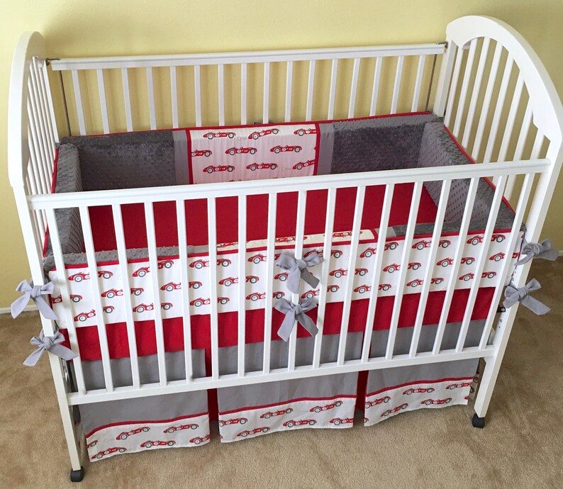 Vintage Race Cars Crib Bedding Set Includes Bumper Pads Etsy