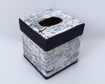 Aviation Map Kleenex Box Cover - Airplane Tissue Box Cover