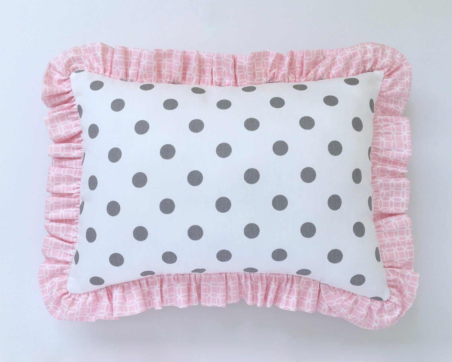 Pink & Gray Polka Dot NURSERY ACCENT PILLOW Baby Decorative Etsy